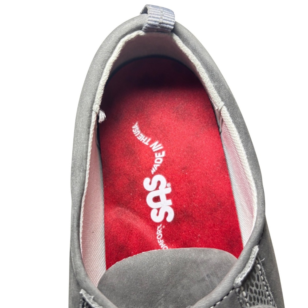 SAS Womens Gray Nubuck Leather Low Top Walking Shoes Lace Up Sneaker Size 9 - Picture 5 of 9